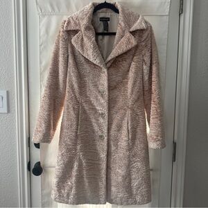 bebe crushed velvet blush trench